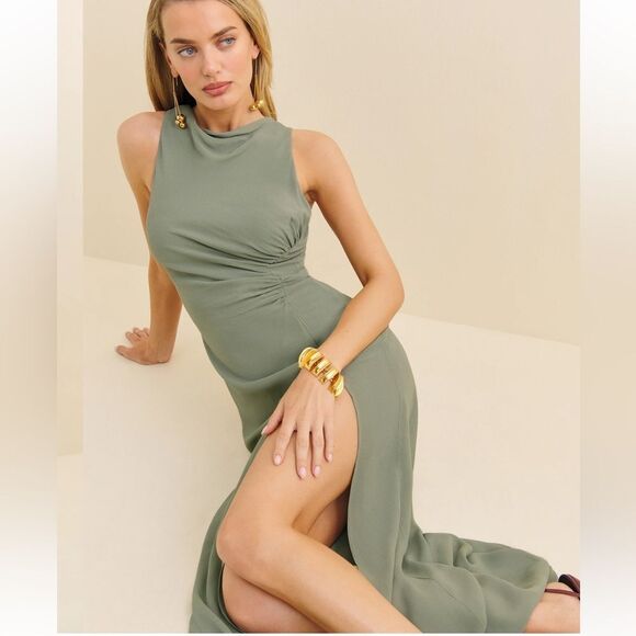 Reformation Senna Dress in Celadon NWT $348 - Picture 3 of 9